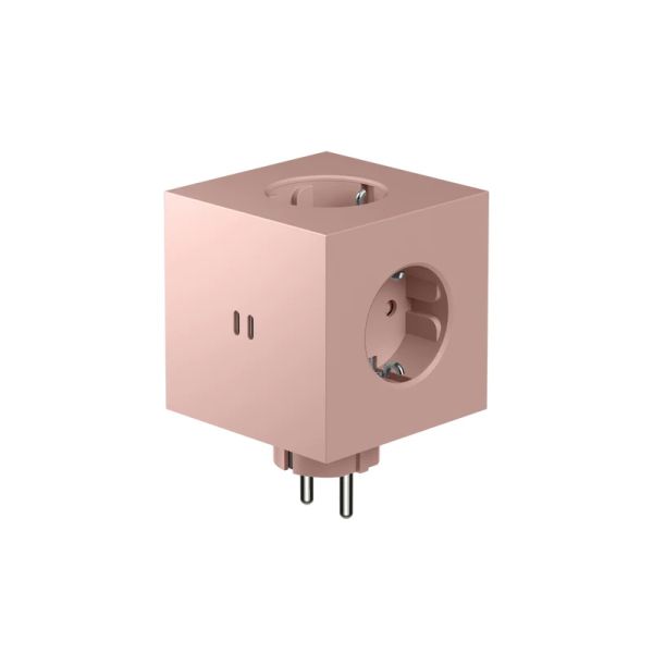 Square 2 Shark pink 2-Fach USB-C (30W) Design 3x Steckdose OHNE Kabel Wandsteckdose